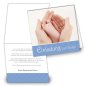 Preview: Klappkarte Taufe Einladungskarte quadratisch 125 mm Karina blau