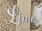 Preview: Namensschild Schriftzug Lasercut "Linus" mit großem Buchstaben
