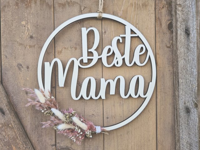 Lasercut Hoop "Beste Mama 1" mit individuellem Laserschnitt